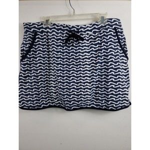 T by Talbots Navy Patterned Athletic Skort Size XL Cotton blend stretch pockets